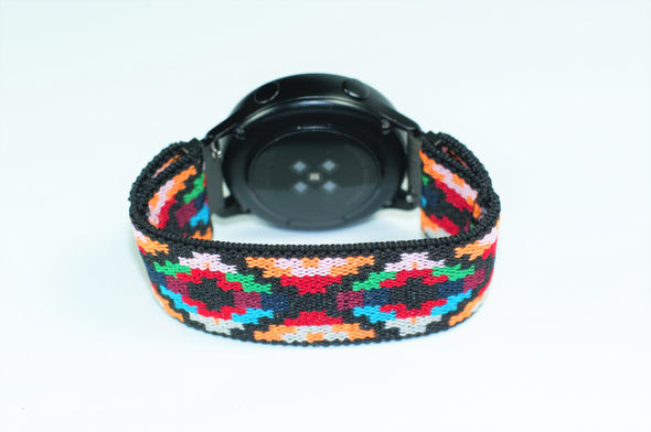 Aztec Red - 18mm, 20mm, and 22mm Elastic Watch Bands (Samsung Galaxy, Garmin, Fossil, Amazfit, Huawei, and more)
