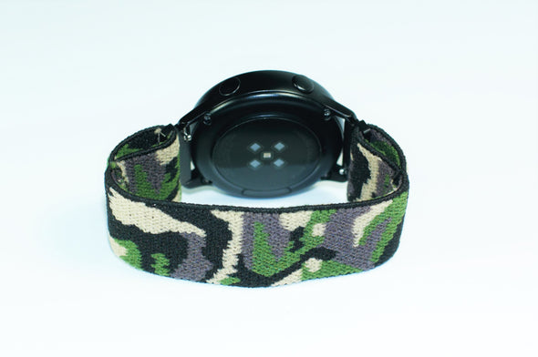 Camo - 18mm, 20mm, and 22mm Elastic Watch Bands (Samsung Galaxy, Garmin, Fossil, Amazfit, Huawei, and more)