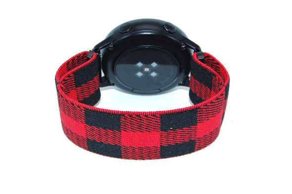 Elastic Strap for Watches with A 22mm Lug Width - Black / Red, M