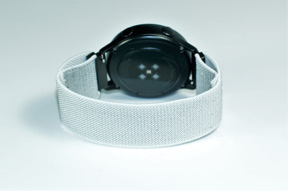 Silver Streak - 18mm, 20mm, and 22mm Elastic Watch Bands (Samsung Galaxy, Garmin, Fossil, Amazfit, Huawei, and more)